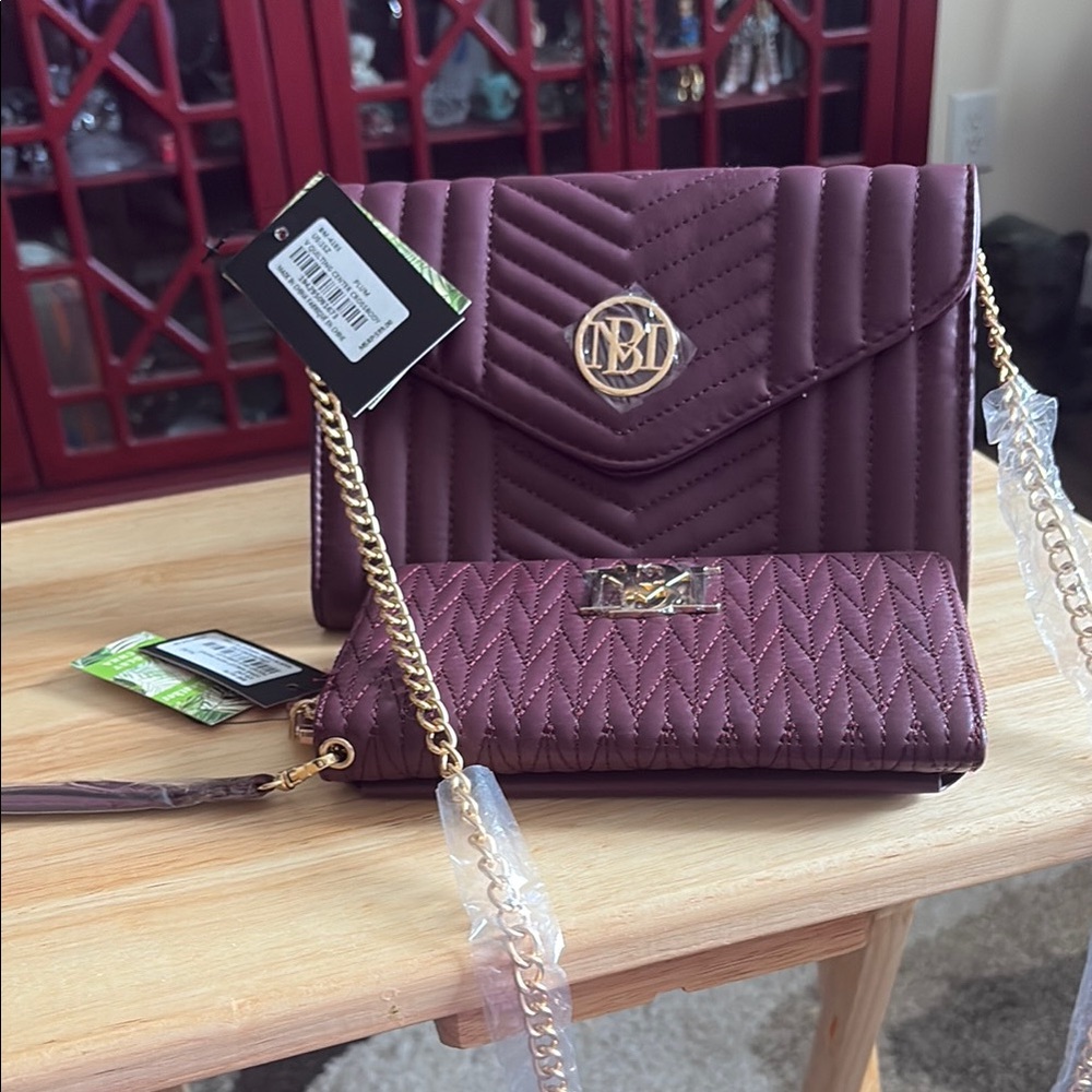 Studio Badgley Mischka pocketbook and matching wallet nwt